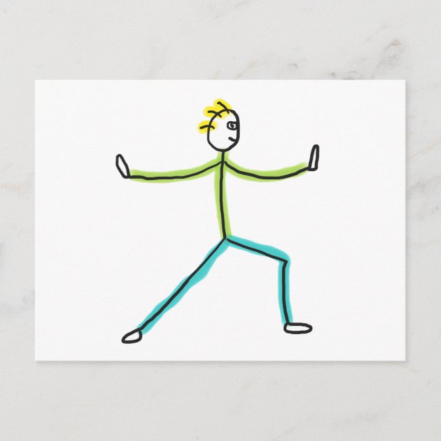 Qigong Stickman Vykort (Framsida)