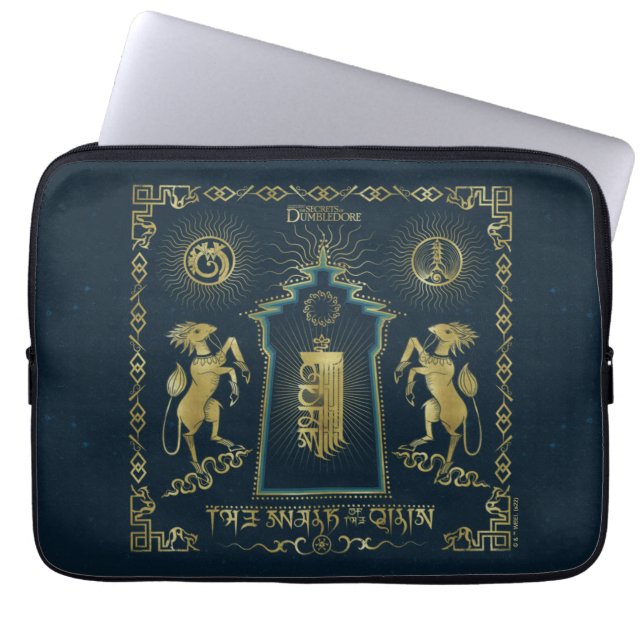 Qilin Golden Torn Tapestry Laptop Fodral (Framsidan)