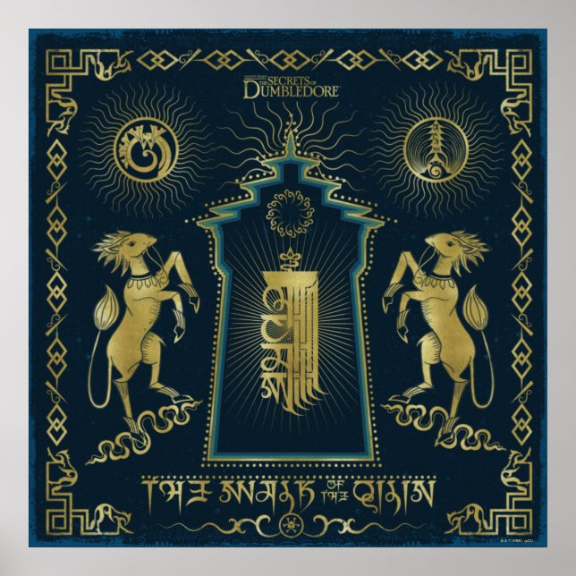 Qilin Golden Torn Tapestry Poster (Framsidan)