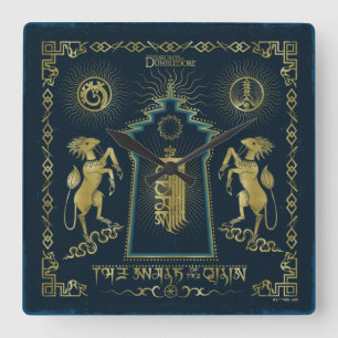 Qilin Golden Torn Tapestry Walk Fyrkantig Klocka