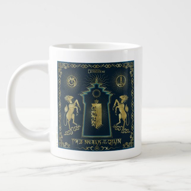 Qilin Golden Torn Tapestry Walk Jumbo Mugg (Vänster)