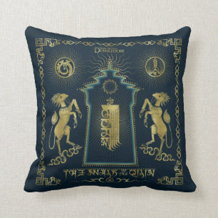 Qilin Golden Torn Tapestry Walk Kudde