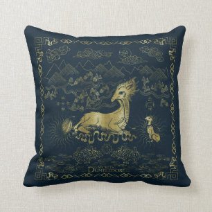 Qilin vid Rest Golden Tapestry Kudde