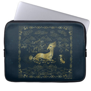 Qilin vid Rest Golden Tapestry Laptop Fodral