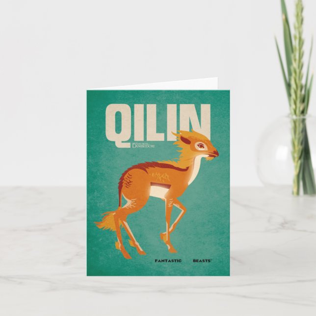 Qilin Vintage Graphic Anteckningskort (Framsida)