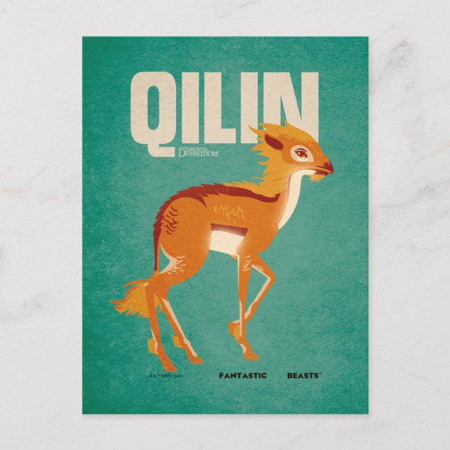 Qilin Vintage Graphic Vykort (Framsida)