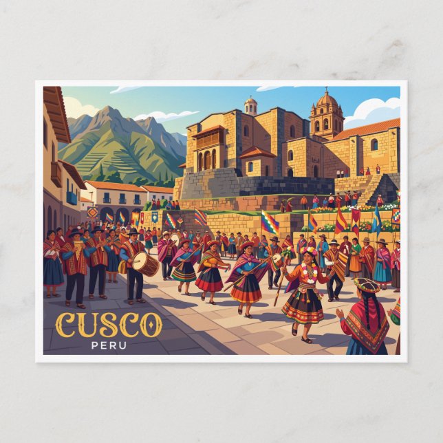 Qorikancha, Cusco Peru Vykort (Framsida)