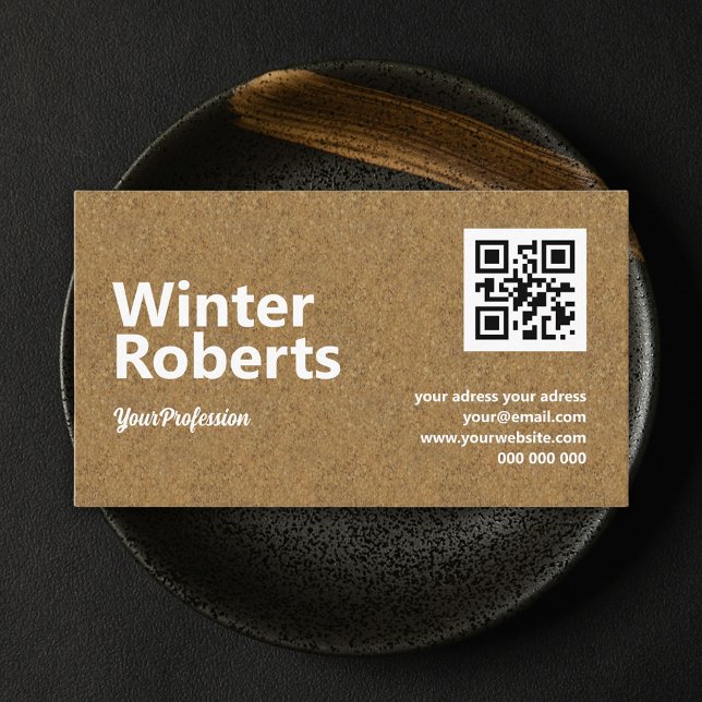 QR-affärskort, affärskort av kraftträ Visitkort (Skapare uppladdad)