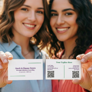 QR-Affärskort för Anpassningsbar med två Namn Visitkort