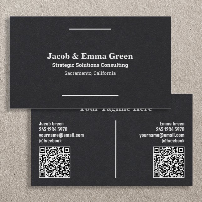 QR-Affärskort för Anpassningsbar med två Namn Visitkort (Two Names Custom QR Business Cards)