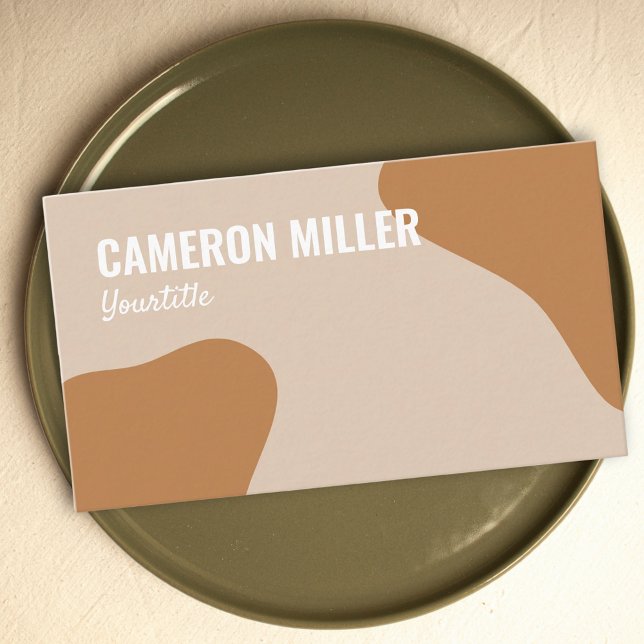 QR-affärskort, minimalistisk Beige dusty guld Visitkort (QR code business card, earthy tones business card )