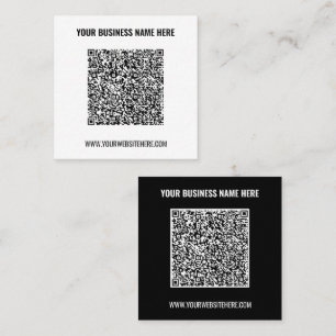 QR-Affärskort och text Färg - Teckensnitt Fyrkantigt Visitkort