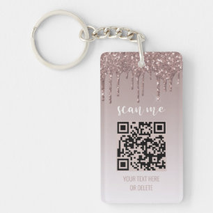 QR Affärskort Rosa Dripping Glitter