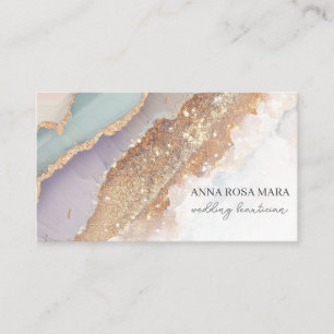 *~* QR Agate Lavender Mauve Guld Glitter AP66 Luxe Visitkort