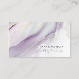 *~* QR Agate Lavender White Guld Glitter AP66 Luxe Visitkort