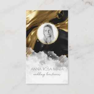 *~* QR Agate Marble PHOTO LOGOTYP BLACK AP66 Guld Visitkort