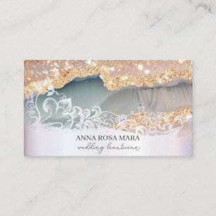*~* QR Agate Ornate Rulla Guld Glitter AP66 Luxe Visitkort