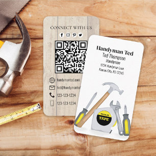 QR-Anpassningsbar Social Media Handyman Verktyg Visitkort