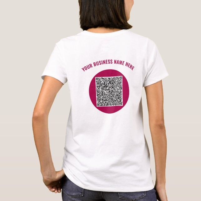 QR Anpassningsbar Text Business T-Shirt Anpassning (Baksida)