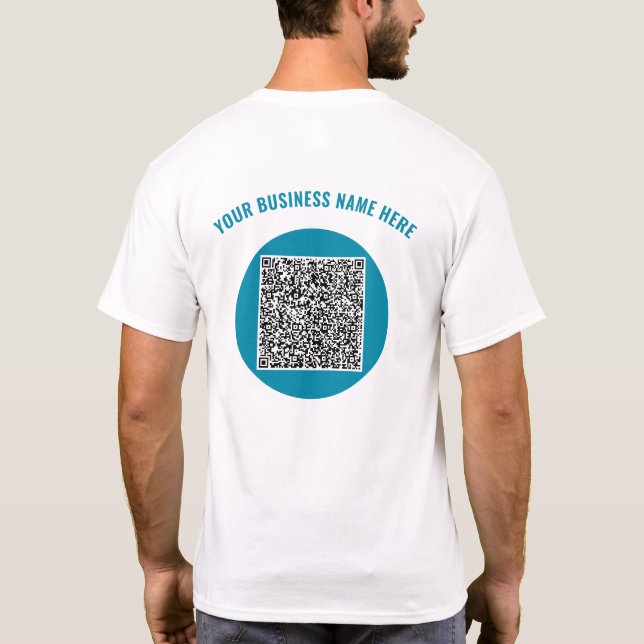 QR-Anpassningsbar Text Business T-Shirt Select Fär (Baksida)