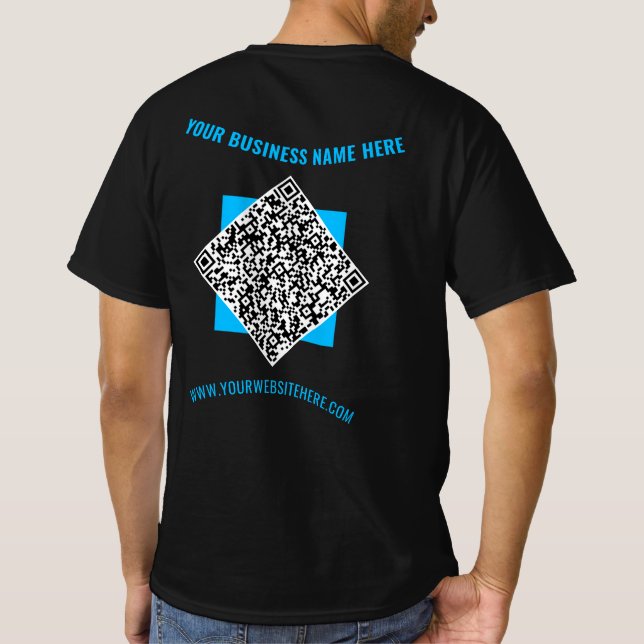 QR-Anpassningsbar Text Business T-Shirt Select Fär (Baksida)
