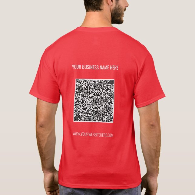 QR-Anpassningsbar, text T-Shirt Promotive Business (Baksida)