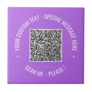 QR-Anpassningsbarna för genomsökning av kod, text Kakelplatta