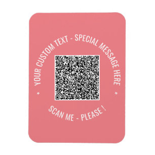  QR-Anpassningsbarna för genomsökning av kod, text Magnet