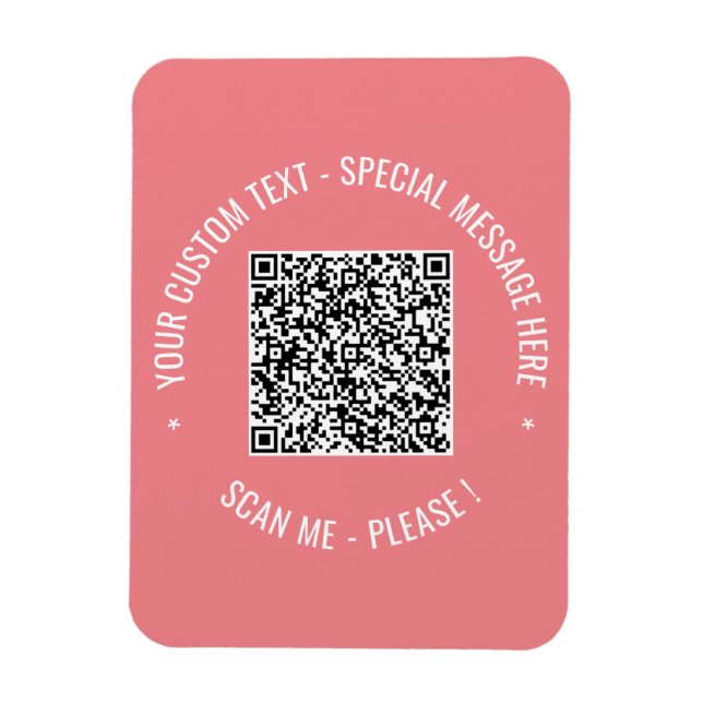  QR-Anpassningsbarna för genomsökning av kod, text Magnet (Vertikal)