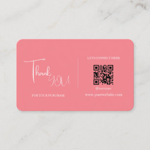 QR-Anpassningsbarna QR-Rosa i Modern Retro - tack  Visitkort