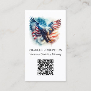 *~* QR AP16 American Flagga Örn - Foto Visitkort