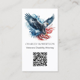 *~* QR - AP16 American Flagga Örn - Foto Visitkort