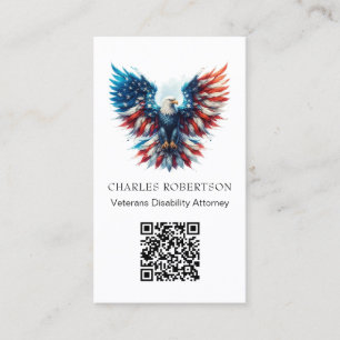 *~* QR AP16 American Flagga Örn Photo Visitkort