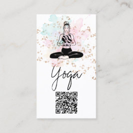 *~* QR AP33 Rainbow Andlig Chakra Yoga Visitkort