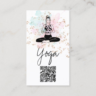 *~* QR AP33 Rainbow Andlig Chakra Yoga Visitkort