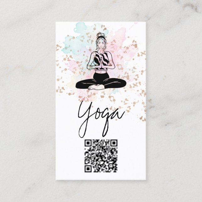 *~* QR AP33 Rainbow Andlig Chakra Yoga Visitkort (Framsida)
