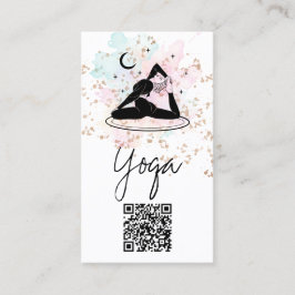 *~* QR AP33 Regnbåge Andlig Yoga Måne Visitkort