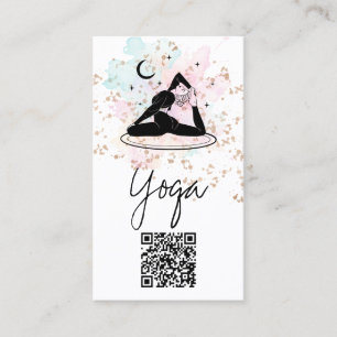 *~* QR AP33 Regnbåge Andlig Yoga Måne Visitkort