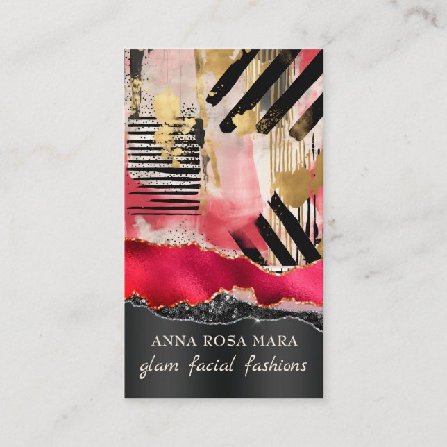 *~* QR AP5 Glam Punk Luxe 2 Fashion Bold Beauty  Visitkort (Framsida)