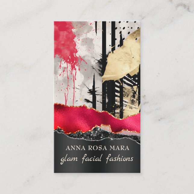 *~* QR AP5 Glam Punk Luxe 3  Fashion Bold Beauty  Visitkort (Framsida)