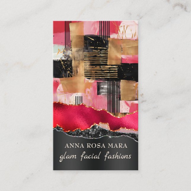 *~* QR AP5 Glam Punk Luxe 5  Fashion Bold Beauty  Visitkort (Framsida)