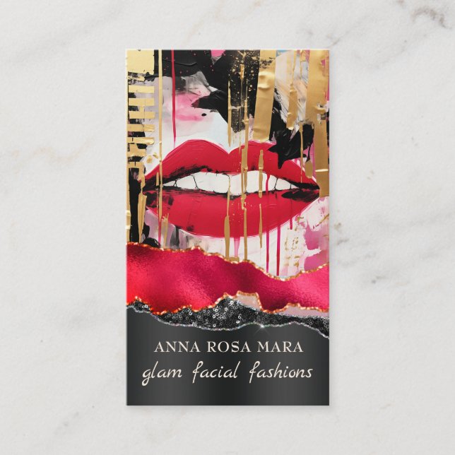 *~* QR AP5 Glam Punk Luxe 7 Fashion Bold Beauty  Visitkort (Framsida)