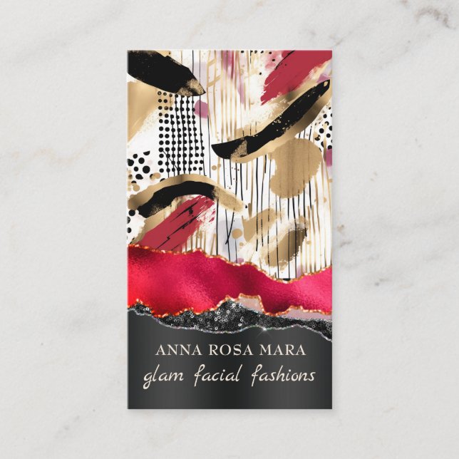 *~* QR AP5 Glam Punk Luxe 8 Fashion Bold Beauty  Visitkort (Framsida)