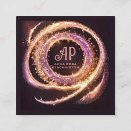 *~* QR AP65 Guld Ringar Glitter Black Fyrkantigt Visitkort