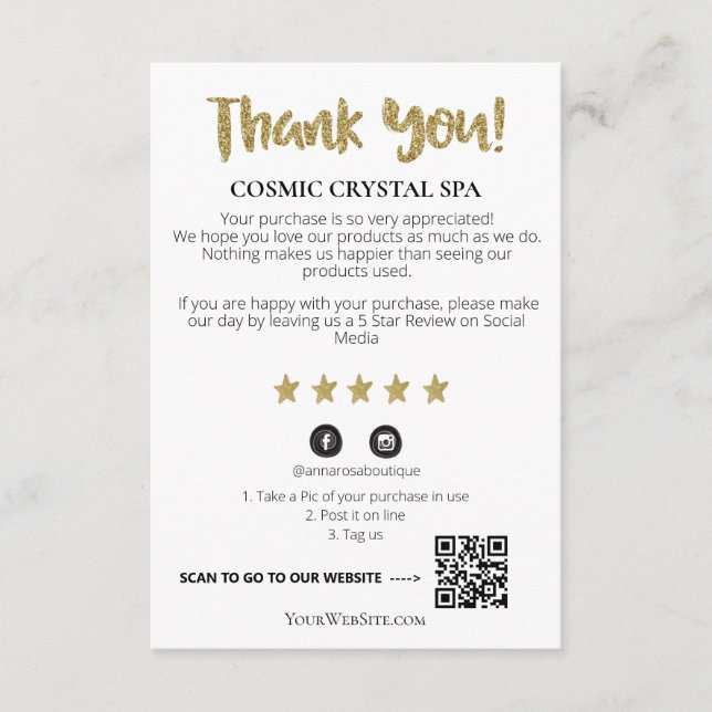 *~* QR AP8 Guld Star Review Tilläggskort (Framsida)