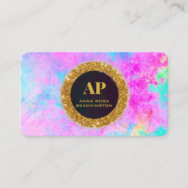 *~ QR AP93 Neon OLD-Affärskort för Abstrakt Visitkort (Framsida)