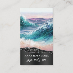 *~* QR AR7 Nautical Beach Sand Vågar Sea Art Ocean Visitkort