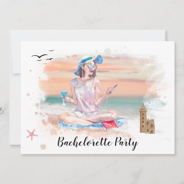 *~* QR Bachelorette Beach Helg Party bjudan Inbjudningar (Framsida)