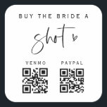 QR Bachelorette Party Stickers Brudens sida E100 Fyrkantigt Klistermärke<br><div class="desc">Firar din förlovning! Tillåt gäster på pub att köpa en drink på din bachelorette-fest genom att läsa igenom QR-koden på sin mobila enhet. Det här objektet är en del av vår Emery bröllop-samling E100,  var vänlig och handla i butiken för matchande artiklar.</div>