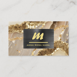 *~* QR Black AP66 Elfenbenskusten Guld Glitter Visitkort